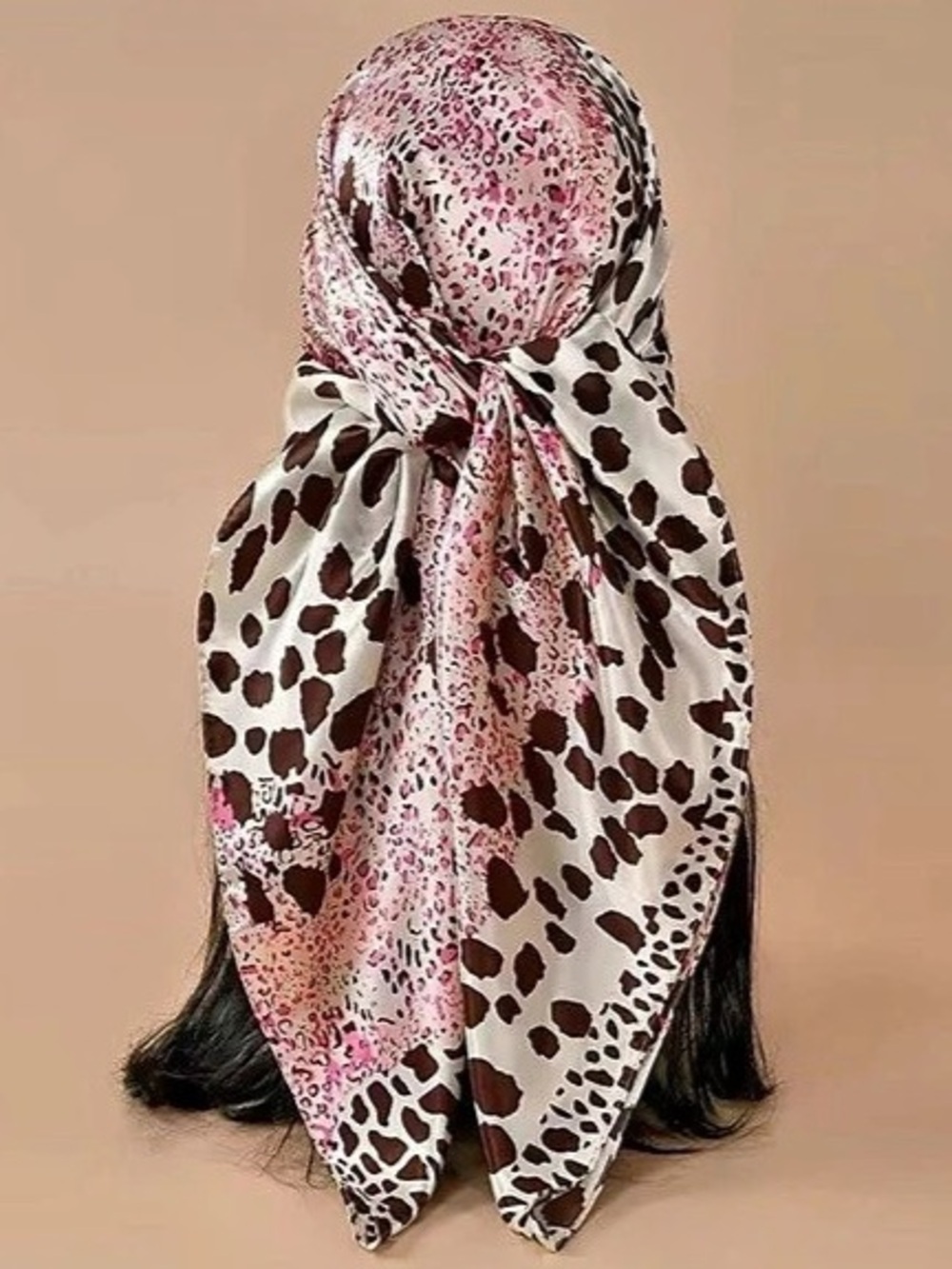 New Animal Print Scarf in Pink & White